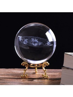 PremiumPort 3D Samanyolu Cam Küre, Metal Ayaklı, Dekoratif ve Şık Tasarım