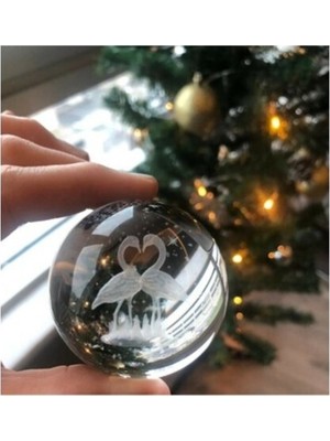 PremiumPort 3D Flamingo Cam Küre Işıklı Dekoratif Ev Aksesuarı