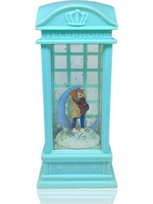 PremiumPort Yeşil London Telefon Kulubesi Temalı Kar Küresi, Büyüleyici Dekorasyon Parçası