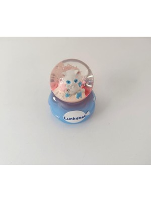 PremiumPort Sevimli Kedicik Temalı Işıklı Kar Küresi Dekoratif Obje