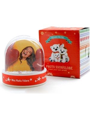 PremiumPort Büyük Kar Küresi, Parlak ve Renkli Kar Tanesi Süsleme, Hediye Alternatifi