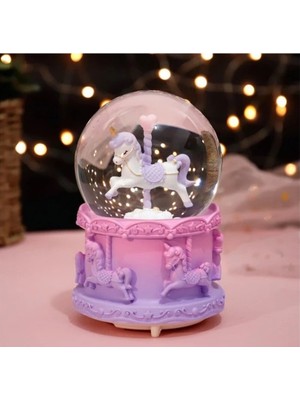 PremiumPort Renkli Kar Küresi, Işıklı ve Müzikli, Orta Boy, Büyüleyici Dekorasyon
