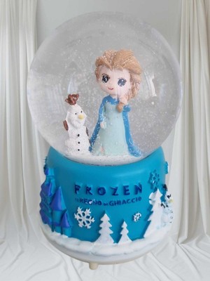 PremiumPort Işıklı Müzikli Kral ve Kardan Adam Cam Kar Küresi Orta Boy