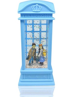 PremiumPort Mavi London Temalı Telefon Kulübesi Kar Küresi, Şık Dekorasyon Aksesuarı