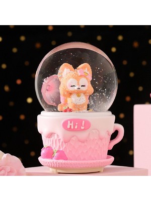 PremiumPort Tavşan Temalı Orta Boy Işıklı Müzikli Kar Küresi