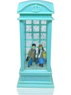 PremiumPort Yeşil Telefon Kulübesi Temalı Kar Küresi, Şık ve Sıcak Havalara Uygun