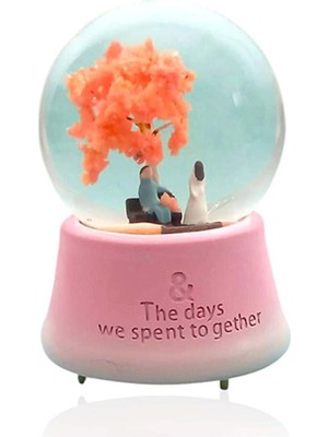 PremiumPort Orta Boy Müzikli Kar Küresi, Şık ve Işıltılı Dekorasyon Parçası