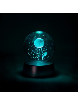 PremiumPort Renkli Işıklı Cam Küre, Astronot Temalı, Dekoratif ve Şık Tasarım