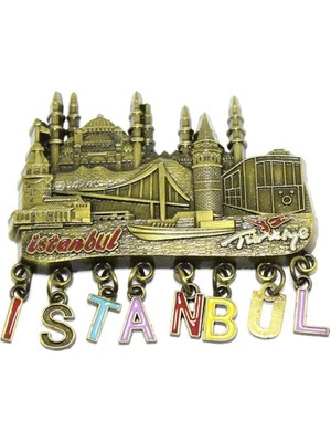 PremiumPort Istanbul Temalı El Yapımı Metal Magnet, Şık ve Özgün Dekorasyon Ürünü