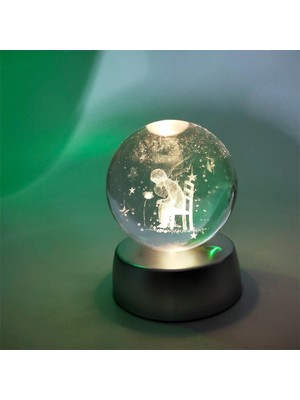 PremiumPort 3D Renkli Işıklı Cam Küre, Şık ve Eğlenceli Dekorasyon Hediye
