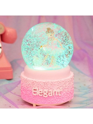 PremiumPort Işıklı ve Müzikli Balerin Kara Küresi, Orta Boy, Şık Dekorasyon