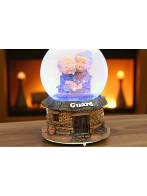 PremiumPort Vintage Aşk Kar Küresi - Emektar Aşıklar Serisi, Sevgililere Özel