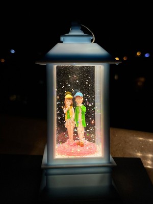 PremiumPort Parıltılı 12,5 cm LED Sevgili Fener Küre, Renkli ve Şık Dekoratif Parça