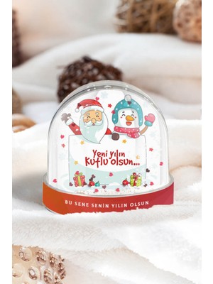 PremiumPort Yılbaşı Temalı Kar Küresi, Noel Baba Figürü, Hediye Seçeneği