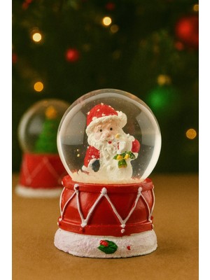 PremiumPort Yılbaşı Temalı Noel Baba Kar Küresi, LED Işıklı, 6,5 Cm, Hediye