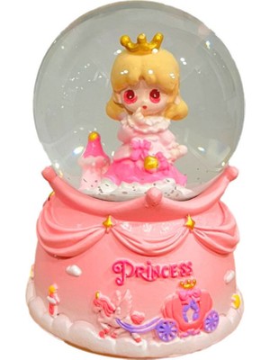 PremiumPort Bebekler Için Pembe Kar Küresi, Orta Pilli, Işıklı, Sesli, Dekoratif