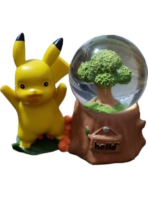 PremiumPort Parlak Polyester Cam Küre Dekoratif Işıklı Süs Hediye