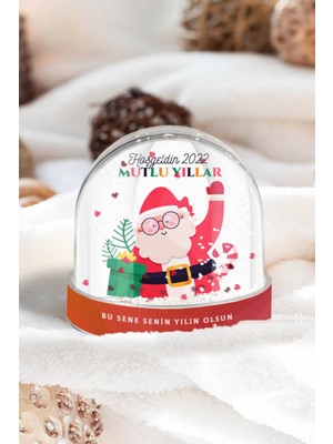 PremiumPort Noel Babadan Mutlu Yıllar Mesajı Kar Küresi, Hediye ve Dekorasyon Için