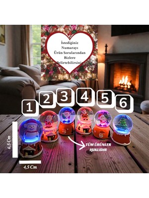 PremiumPort Yılbaşı Temalı Işıklı Mini Kar Küresi Dekoratif, Yeni Yıl Hediyesi