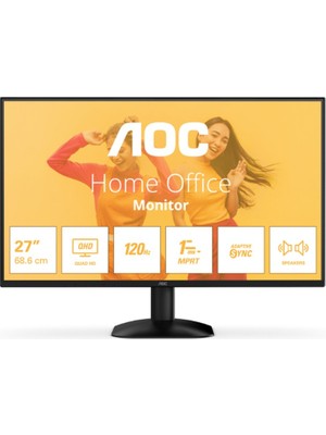 Pazarcan 27 Aoc Q27B35S3 IPS 1ms 120MHZ 1xhdmi 1xdp 2k Qhd 2560X1440 Hoparlör Flicker-Free Vesa Si̇yah