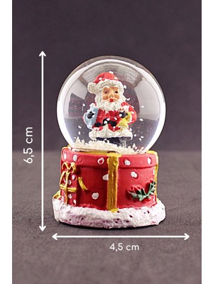 PremiumPort Yılbaşı 2026 Temalı Noel Baba Mini Işıklı Kar Küresi 6,5 cm