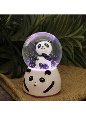 PremiumPort Yumuşak Dokulu, Kar Temalı Küçük Işıklı Dekorasyon Küresi