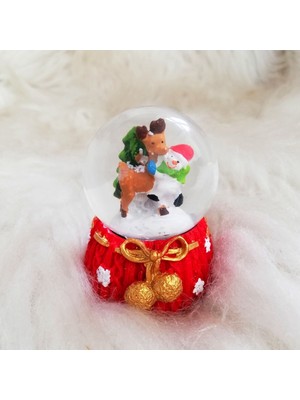 PremiumPort Şık Kırmızı Kar Küresi, Dekoratif ve Parlak Tasarım