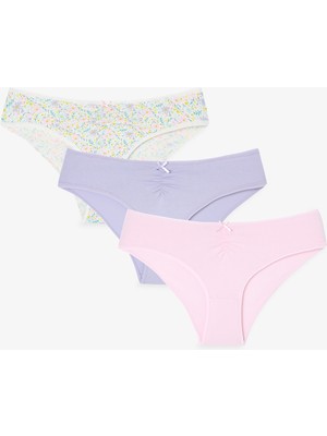 Penti Renkli Festival Bloom V Model3'lü Pamuklu Slip Külot