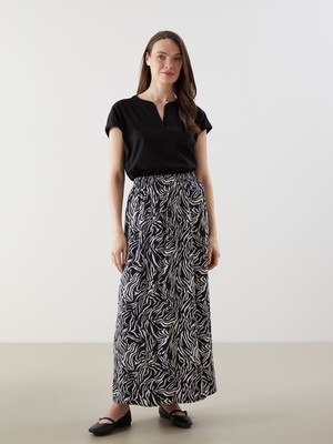 Lc Waikiki Yeni Sezon Beli Lastikli Desenli Kadın Etek