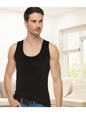 Tutku Elit 3'lü Erkek Modal Elestan Askılı Atlet-Siyah-M