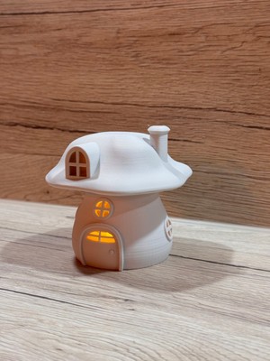 3D Baskı Dekoratif Mantar Ev Biblosu – Masaüstü Dekor Obje