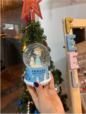 PremiumPort Beyaz Kar Küresi, Şık Dekoratif Hediye, Yılbaşı ve Yeni Yıl Temalı Süs.