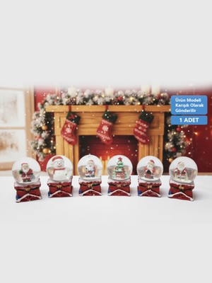 PremiumPort Mini Yılbaşı Temalı Kar Küresi, Dekoratif ve Şık Süs, 4,5-6,5 cm