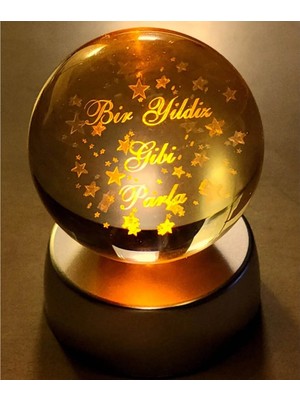 PremiumPort Parlak Renk Değiştiren Işıklı Kristal Küre, Göz Alıcı Dekorasyon Parçası