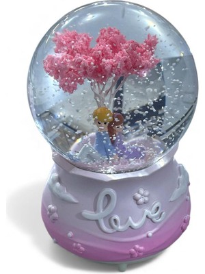 PremiumPort Işıklı Müzikli Kar Küresi, Sevgili ve Yılbaşı Hediyesi, 13CM