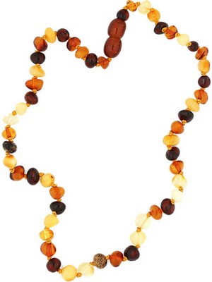 PremiumPort Bebekler Için Doğal Kehribar Diş Kolyesi, Şık ve Rahat Tasarım