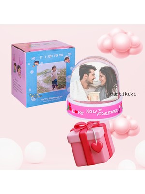 PremiumPort Müzikli Love Fotoğraflı Kar Küresi, Sevgiler ve Doğum Günü Hediyesi