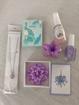 PremiumPort Mor ve Lila Renkli Sevgiliye Özel Hediye Kutusu Seti