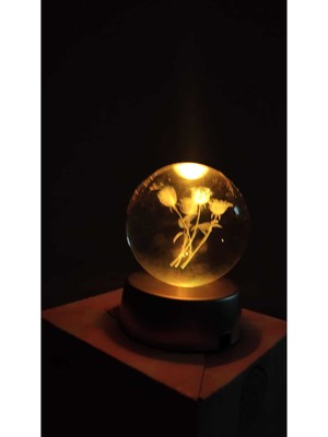 PremiumPort Sevgililer Günü Işıklı Gül ve Kar Küresi, Müzikli Hediye Seti