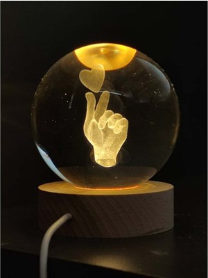 PremiumPort Kişiye Özel Işıklı Ahşap Kaideli Seni Seviyorum Temalı Cam Küre 8X6CM