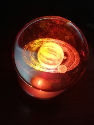 PremiumPort 3D Cam Küre ile Renkli Işık Efekti, Şık ve Modern Dekorasyon Parçası