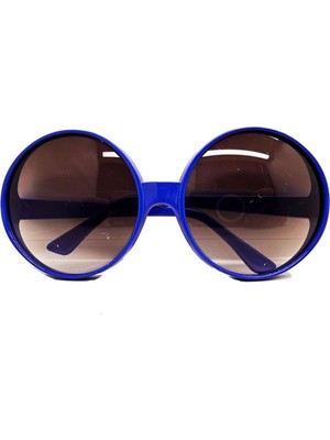 Skygo Yuvarlak Yeşilçam 80 li 90 lı Yıllar Parti Gözlüğü Retro Mavi Renk