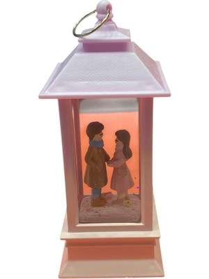 PremiumPort Işıklı Pembe Sim Kar Küresi, Sevgililer Günü ve Yılbaşı Hediyesi