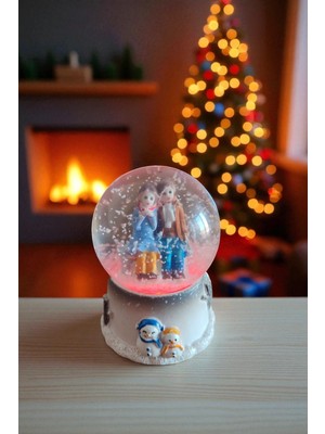 PremiumPort Mini Sevgililer Kar Küresi, Hediye Kutulu, Not Yazılabilir, Dekoratif