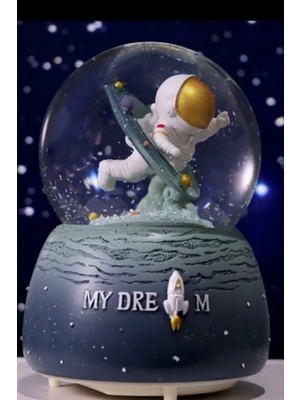 PremiumPort Işıklı ve Müzikli Astronot Hayalim Kar Küresi, Büyük Boy, Eğlence Dolu