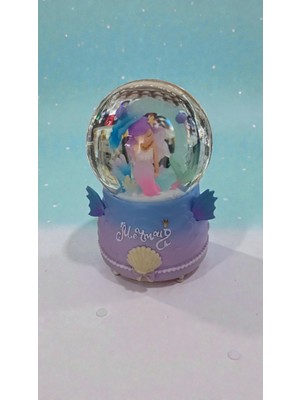 PremiumPort Büyük Boy Deniz Kızı Püskürtmeli Kar Küresi, Dekoratif Hediye