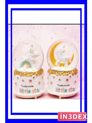 PremiumPort 3D Yıldız Desenli Renk Değiştiren Işıklı Kar Küresi