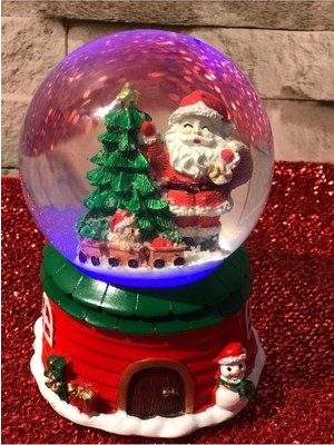 PremiumPort Işıklı ve Müzikli Yılbaşı Kar Küresi, Noel Baba Temalı Orta Boy