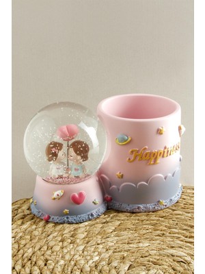 PremiumPort Renkli Işıklı Kar Küresi, Kız Çocuklar Için Eğlenceli Dekorasyon