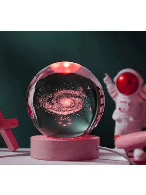 PremiumPort Samanyolu Büyük Cam Küre, Elektrikli Çalışır, Kablolu, Ahşap Zeminli